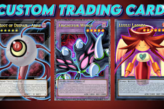 design custom trading card , pokemon card, sport card games, yugioh, game cards