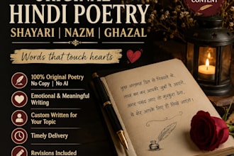 write original hindi poetry, shayari and nazm
