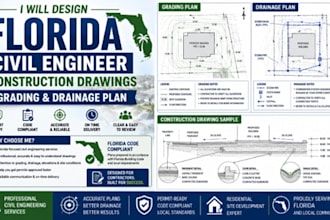 design florida civil engineer construction drawing grading and drainage plan