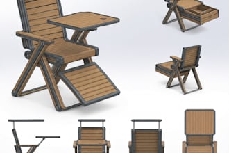 design adjustable chair, flat pack furniture, wall mounted office furniture