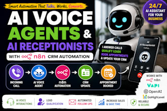 build ai voice agents and ai receptionists with n8n CRM automation
