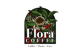 design ornate floral logo for a specialty coffee shop