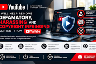 help remove defamatory, harassing and copyright infringing content from youtube