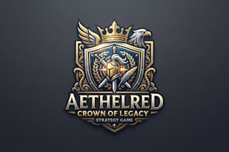 design a smart and powerful strategy game logo