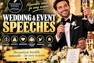 write a professional speech for weddings funerals and any event