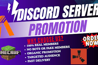 fivem server promotion, minecraft server promotion, dayz, rust discord advertise
