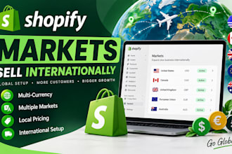 set up shopify markets for international and multi currency selling