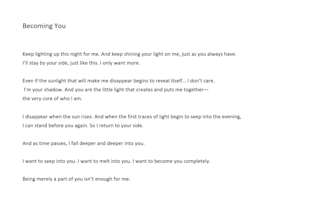 write some emotional poems and short prose for you