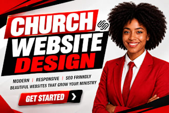 design a professional church website design, ministry website, christian website