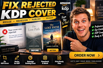 fix rejected KDP cover, resize and resign your book cover