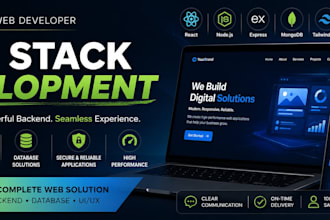 full stack web developer frontend, backend database