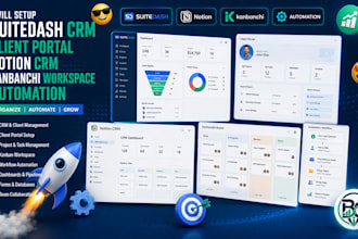 setup suitedash crm client portal notion CRM kanbanchi workspace automation
