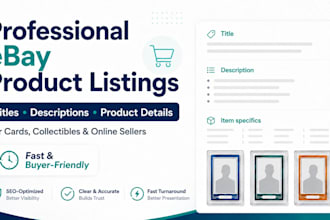l create professional ebay product listings and descriptions