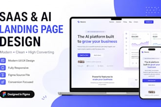 design a modern high converting saas or ai landing page in framer, figma expert
