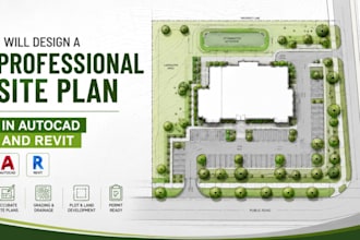 design a professional site plan in autocad and revit