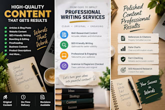 write and edit professional articles, blogs, emails and content