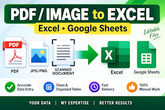 convert PDF or image to excel or google sheets