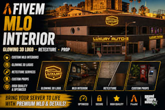 fivem mlo interior, glowing 3d , logo , retexture, props