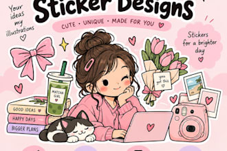 create cute custom sticker designs and sticker packs