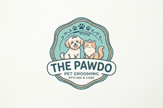 design a cute and professional pet grooming logo