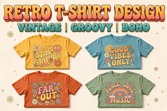 design retro vintage typography t shirt for amazon merch on demand