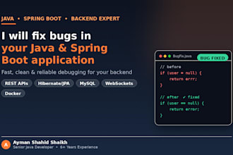 fix any bug in your java, spring boot, or rest API project
