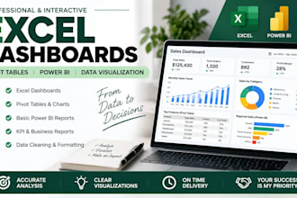 create excel dashboards, pivot tables and power bi reports