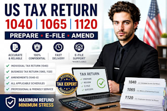 prepare and efile your US tax return 1040 1065 1120