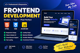 front end development and build website development for you