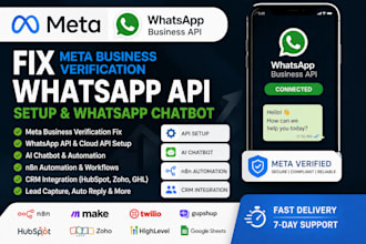 fix meta business verfication,whatsapp api setup,whatsapp chatbot