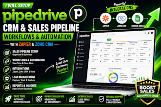 setup pipedrive crm sales pipeline workflows automation with zapier integrations