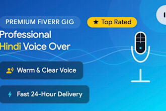 record a professional natural hindi voice over