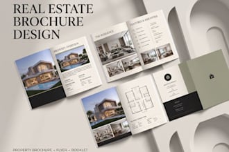 luxury real estate brochure, real estate flyer, property brochure booklet design