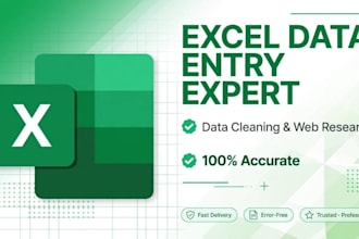 do excel data entry, data cleaning web reasearch  excel sheet