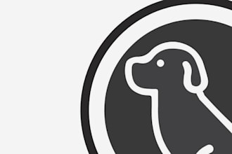 design a professional dog cartoon logo with copyright