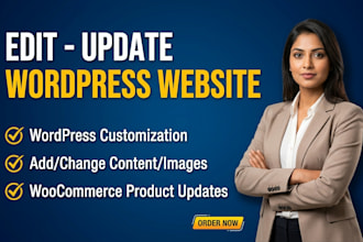do wordpress website edit, customization and content update