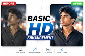 professionally enhance photo, color grade, and change background