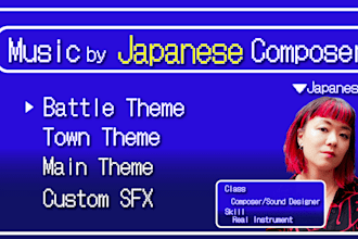 compose an authentic jrpg anime soundtrack and custom sfx