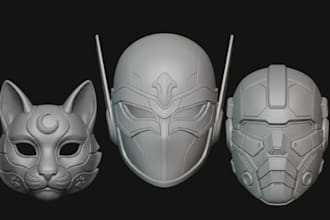 design 3d mask oni anime cosplay mask halloween mask 3d helmet for 3d printing