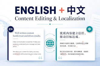 edit and localize your chinese and english business content
