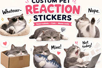 turn your pet photo into cute reaction and meme stickers