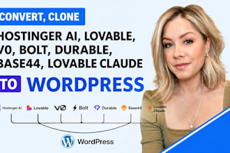 convert hostinger ai lovable v0 bolt durable base44 lovable claude to wordpress