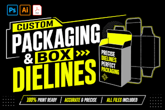 create dieline, die cut lines and prepress packaging design