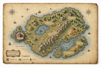 make beautiful fantasy map illustrations for your fictional world