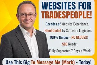 design and build a professional local tradespeople website with contact form
