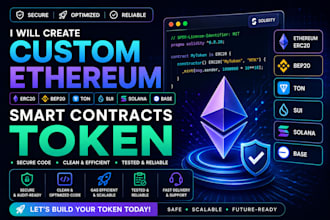 create custom ethereum erc20 bep20 ton sui solana base smart contract token