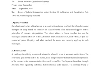 write a legal research memo or case summary