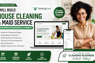 build house cleaning and maid service wordpress bookingkoala website