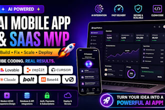 build ai mobile app, saas mvp with lovable replit cursor bolt base44 supabase