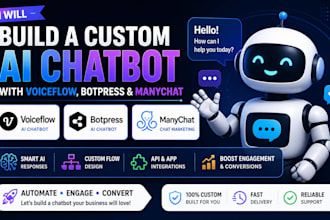 build a custom ai chatbot using voiceflow, botpress or manychat